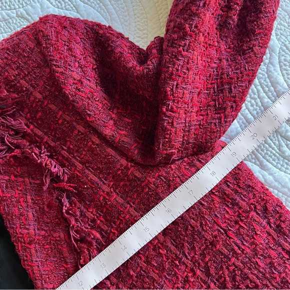 Zara - Frayed Jacket With Embellished Buttons - Red - Picture 11 of 12